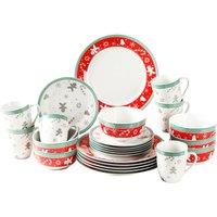 simpa Christmas Gingerbread Men Ceramic Dinner Set | Size: 16 Pack
