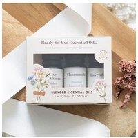 KDMD Set of 3 Floral Blended Essential Oils in White