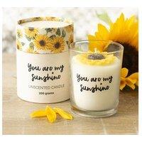 KDMD You Are My Sunshine Candle with 3D Sunflower in White