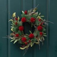 Scottish Everlastings Ltd 45cm Pomegranate Wreath in Red