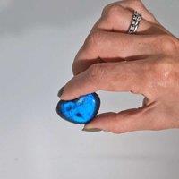 KDMD Madagascar Labradorite Hearts Stone (approx 25gm 40mm) in Blue