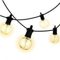 Valiant Outdoor Garden String Bulb Lights 12.5 Metres - Festoon Eddison Bulb Style in Clear