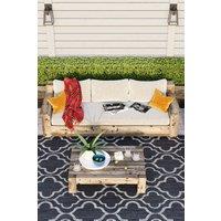 Kukoon Grey Trellis Outdoor, Garden & Patio Area Rug | Size: 80 cm x 150 cm