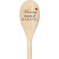 60 SECOND MAKEOVER Mummy Queen Of Baking Spoon Funny Wooden Spoon in Beige