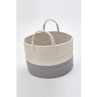 Living and Home 31L Cotton Thread Laundry Basket Clothes Storage Hamper Toy Basket with Handle Bathroom 25cm H in Grey