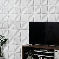 Living and Home 12 Pack PVC 3D Diamond Decorative Wall Panels in White