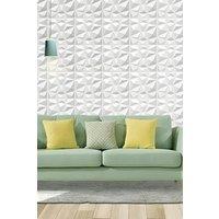 Living and Home 12 Pack Decorative PVC 3D Diamond Wall Panels in White