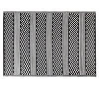 JVL Lightweight Reversible Plastic Woven Outdoor Rug, 120x170cm, ZigZag in Black | Size: 120 x 180 cm
