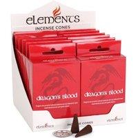 KDMD Set of 12 Packets of Elements Dragon's Blood Incense Cones in Red