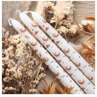 KDMD Set of 3 Harvest Moon Taper Candles in White