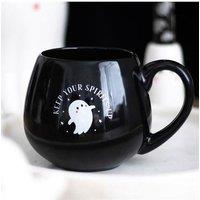 KDMD Keep Your Spirits Up Rounded Ghost Mug in Black