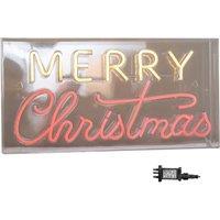Samuel Alexander 43cm Light up Merry Christmas Neon Flex Sign in Warm White & Red