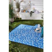 Fusion 'Coastal Bay' Sea Life Print Waterproof Backed Picnic Blanket in Blue