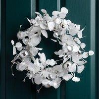 Scottish Everlastings Ltd 45cm White Eucalyptus & Bauble Wreath