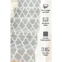 Kukoon Grey Trellis Cut to Measure Stair Carpet Runner Rug 60cm Wide | Size: 60 cm x 150 cm