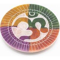 KDMD Soapstone Disc Incense Holder 8cm - Om