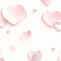 Muriva Heart Glitter Wallpaper in Pink