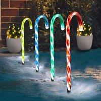 MANTRARAJ 4Pcs LED Candy Canes Christmas Outdoor Decoration Pathway Garden Light