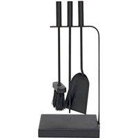 JVL Belmont 3 Piece Companion Set + Stand in Black
