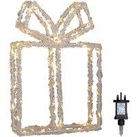Samuel Alexander 22cm Light up Acrylic Christmas Present with 80 Warm White LEDs