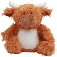Mumbles Zippie Highland Cow Plush Toy in Brown