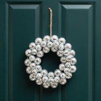 Scottish Everlastings Ltd 32cm Mirror Ball Wreath in Silver