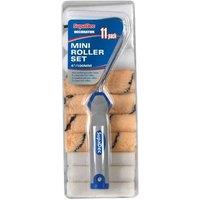 SupaDec Mini Paint Roller Set (Pack of 11) in Mid Blue