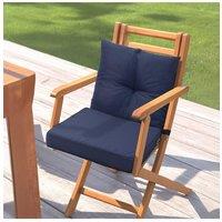 H&O Direct 2Pcs Outdoor Sofa Cushion Backrest Set, Navy Blue
