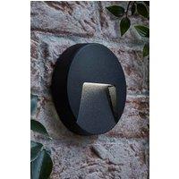 ValueLights Sam Matte Black Circle IP65 LED Outdoor Wall Light