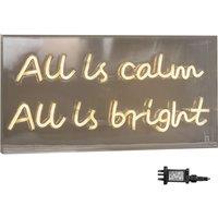 Samuel Alexander 43cm Light up All is Calm Neon Flex Christmas Sign in Warm White