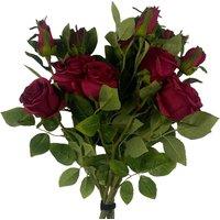 Leaf Artificial Red Rose Flower Stem 60cm Large Realistic Pack of 6