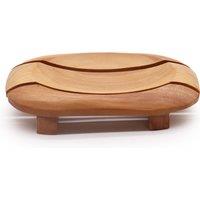 KDMD Classic Mahogany Soap Dish - Oval in Rectangle in Brown