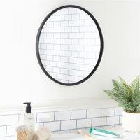 OHS Round Wall Mounted Bathroom Dressing Mirror in Black