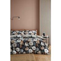 Fusion 'Yasmin' Abstract Floral Easycare Duvet Cover Set in Black | Size: Single