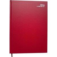 MANTRARAJ 2026 Diary 2 Pages Per Day A4 Diary Hardback Appointment Diary Black in Red