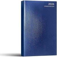 MANTRARAJ 2026 Diary 2 Pages Per Day A4 Diary Hardback Appointment Diary Black in Blue