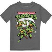 Teenage Mutant Ninja Turtles Boy's TMNT Midnight Group T-Shirt Charcoal | Size: 12-13 Years