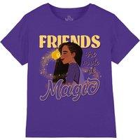 Disney Girl's Wish Friends Are Magic T-Shirt in Purple | Size: 3-4 Years