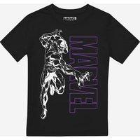 Black Panther Boy's Outline Boys T-Shirt Black | Size: 7-8 Years