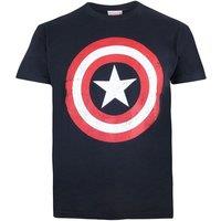 Marvel Boy's Captain America Shield Cotton T-Shirt in Navy | Size: 3-4 Years