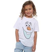 Frozen Girl's Olaf Face T-Shirt White | Size: 7-8 Years