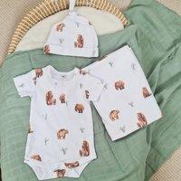 Minky Myles Newborn Baby Bear Bodysuit Vest in White | Size: 0-1 m