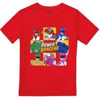 Power Rangers Boy's Group Box T-Shirt Red | Size: 9-10 Years