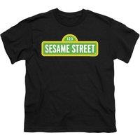 Sesame Street Logo T-Shirt Black | Size: 7-8 Years