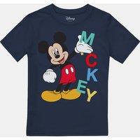 Mickey Mouse Boy's Word Boys T-Shirt Navy | Size: 7-8 Years