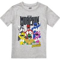 Power Rangers Boy's It's Morphin Time T-Shirt Grey | Size: 7-8 Years