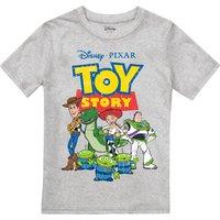 Disney Toy Story Group Kids T-Shirt, Athletic Heather in Light Grey | Size: 12-13 Years