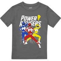 Power Rangers Boy's Trio T-Shirt Charcoal | Size: 5-6 Years