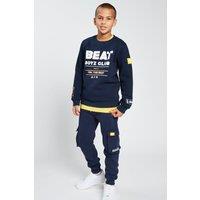 Beat Boyz Club Boy's 'Kingston' Slogan Crew Sweat in Navy | Size: 13-14 Years