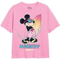 Mickey Mouse Girl's Gradient Surf T-Shirt Light Pink | Size: 9-10 Years